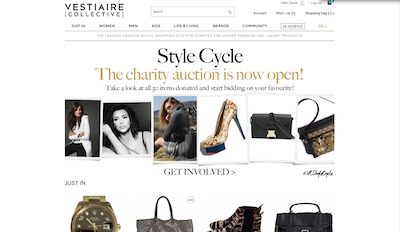 collective vestiaire homepage closets consumers charity lets famous auction into internet