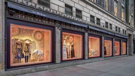 Louis Vuitton Holidays window display at Sacks Fifth Avenue luxury